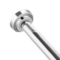 Brushed Stainless Steel Shower Curtain Rod Tension Chrome Holder No Drill Use Bathroom Kitchen Home